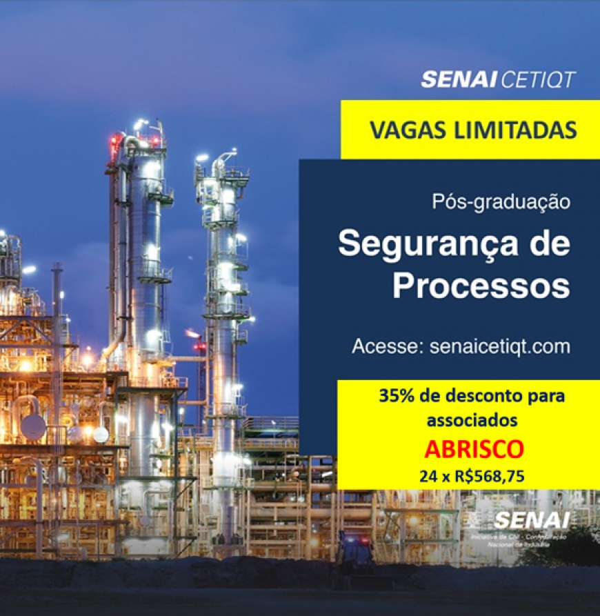 Curso de p&oacute;s-gradua&ccedil;&atilde;o em seguran&ccedil;a de processos do SENAI RJ