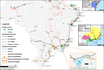 EPE lan&ccedil;ou o Mapa da Infraestrutura de Gasodutos no Brasil